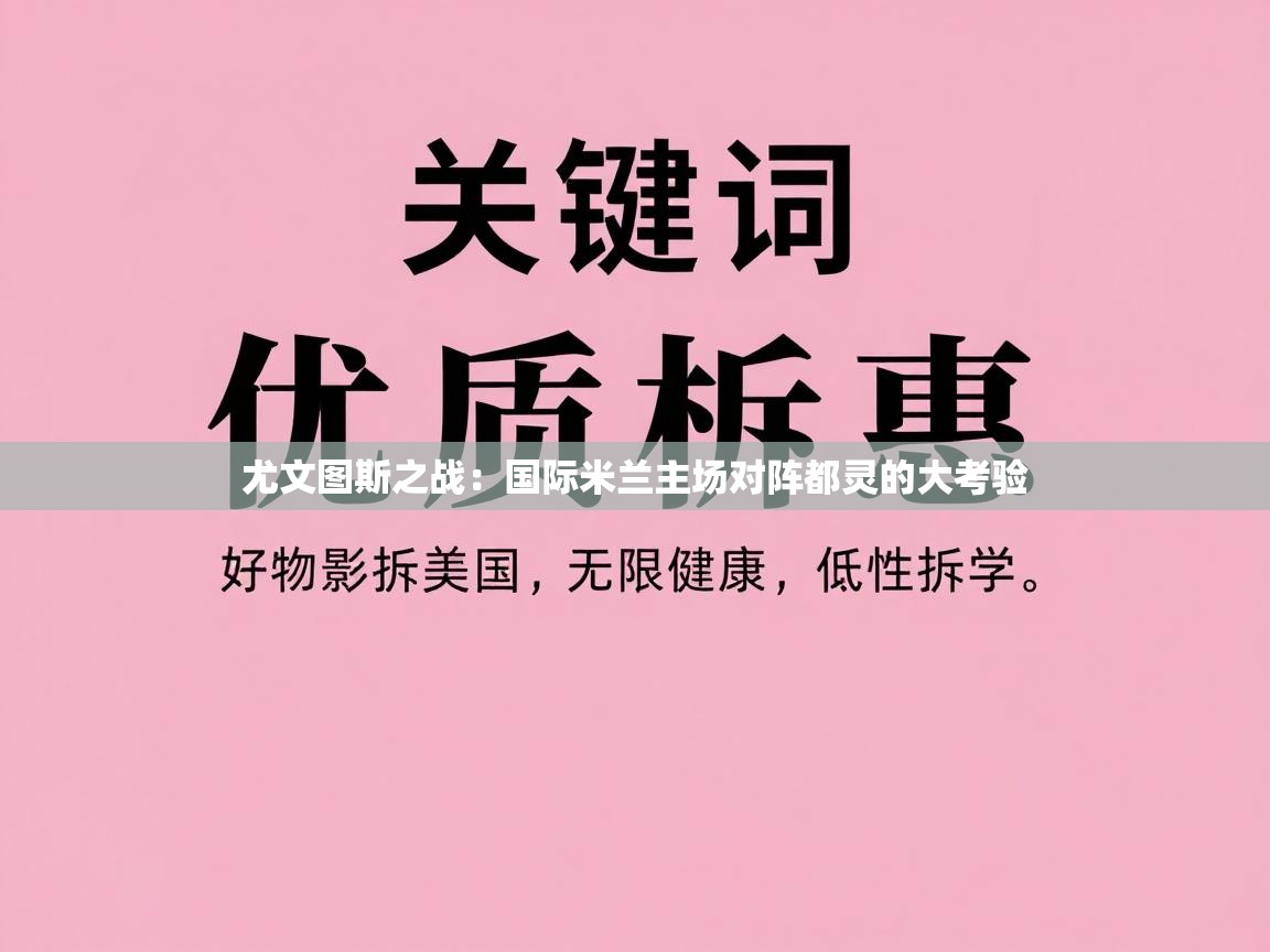 尤文图斯之战：国际米兰主场对阵都灵的大考验  第1张